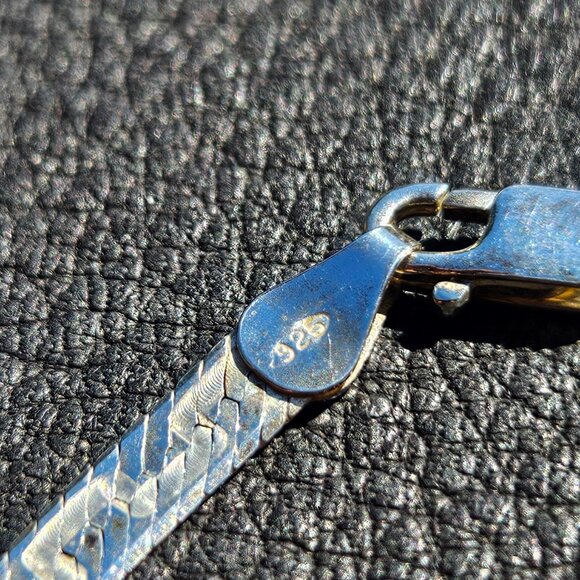 Reversible Serpentine Link Italian Sterling Silver Necklace - Picture 7 of 7